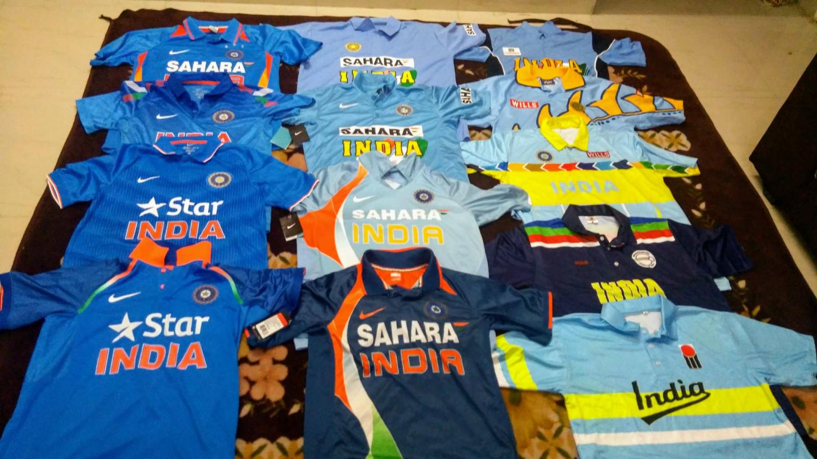 indian cricket jersey over the years